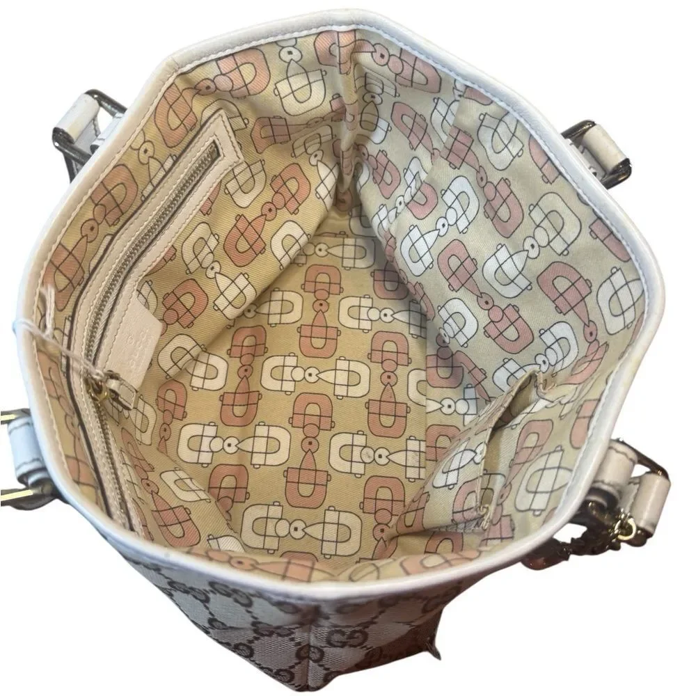 GUCCI GG Beige Canvas Jolicouer Mini Tote Bag With Starfish Charm